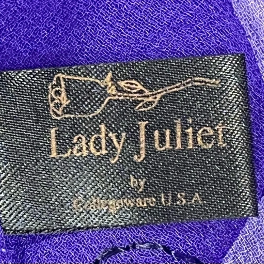 LADY JULIET Purple Lavender Sheer Sarong Cover-up Wrap Shawl & Travel Bag Sz OS